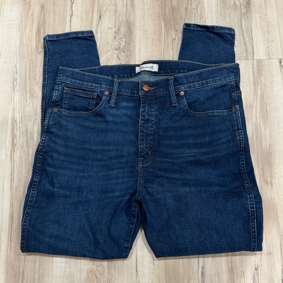 MADEWELL 10” HIGH RISE SKINNY jeans hi waisted dark blue denim womens size 32 - Picture 3 of 12
